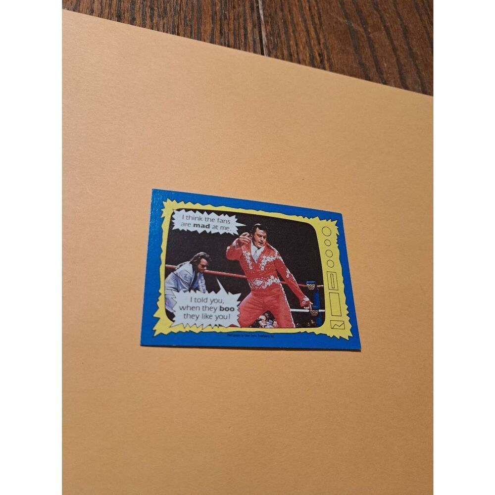 Vintage 1987 WWF Topps Trading Card 72 Honky Tonk Man Jimmy Hart Superstar Speak
